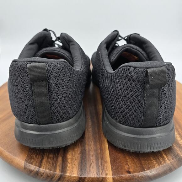 Skechers Work Shoes Mens 12 Wide Black Slip Resistant Mesh Athletic Sneakers - Picture 5 of 8